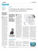 Article d’Anna Domingo Palau “La llengua de signes catalana, un món per descobrir”